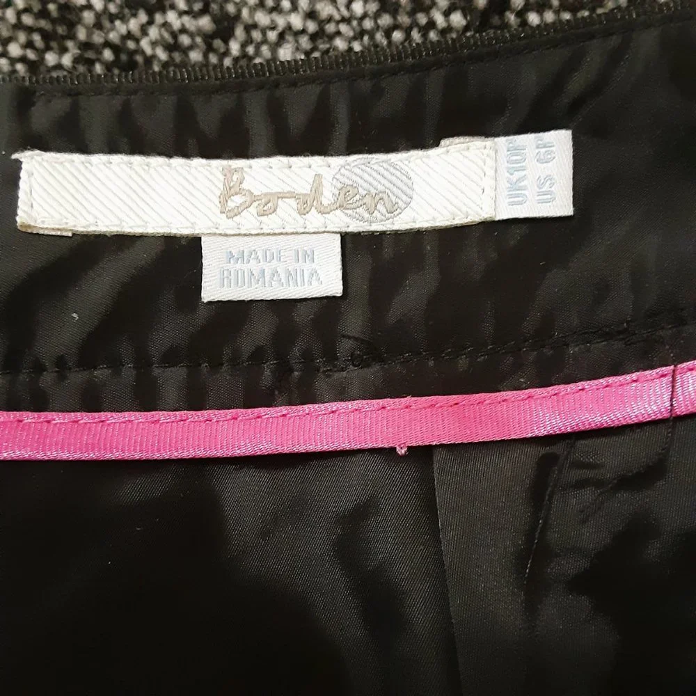 Bowden Wool Blend Skirt 6P with Black Waist Band. Back Slit. Fully Lined - Picture 9 of 11